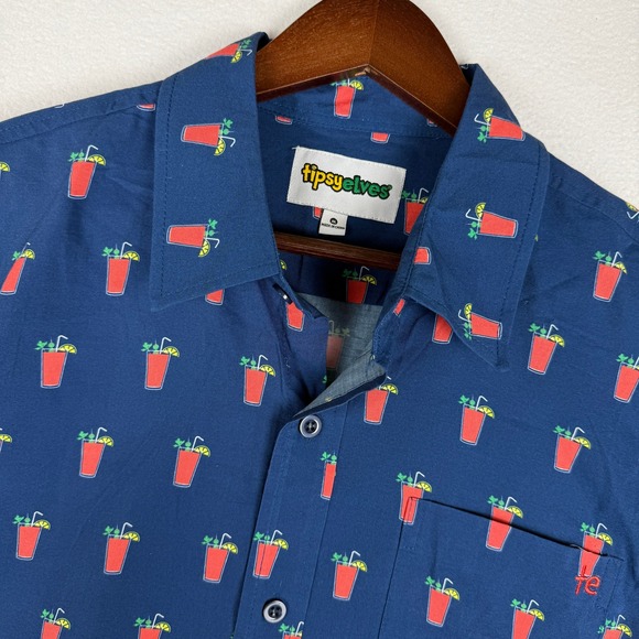 NEW Tipsy Elves The Brunch Bro Hawaiian Shirt Mens M Bloody Mary Short Sleeve - Picture 1 of 12